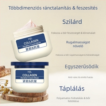 Kollagénes antiwrinkle krém és gélsmaszk – hidratáló, fényesítő és feszesítő hatás minden bőrtípusra; szavatossági idő 60 hónap.