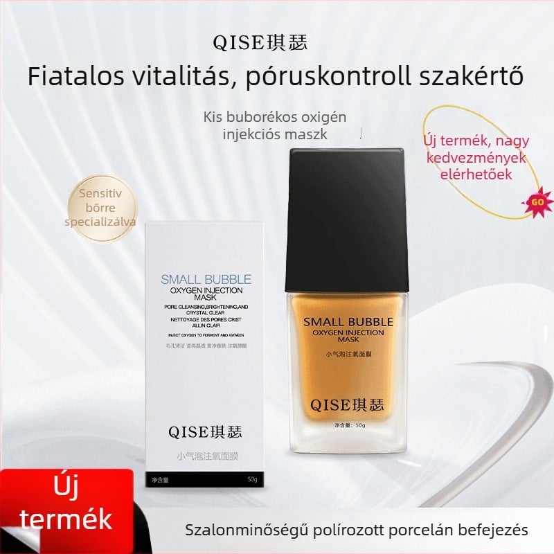 Oxigénbuborékos maszk – krém-gél textúra, kis oxigénbuborékok, zsírszabályozás, 3 éves lejárati idő