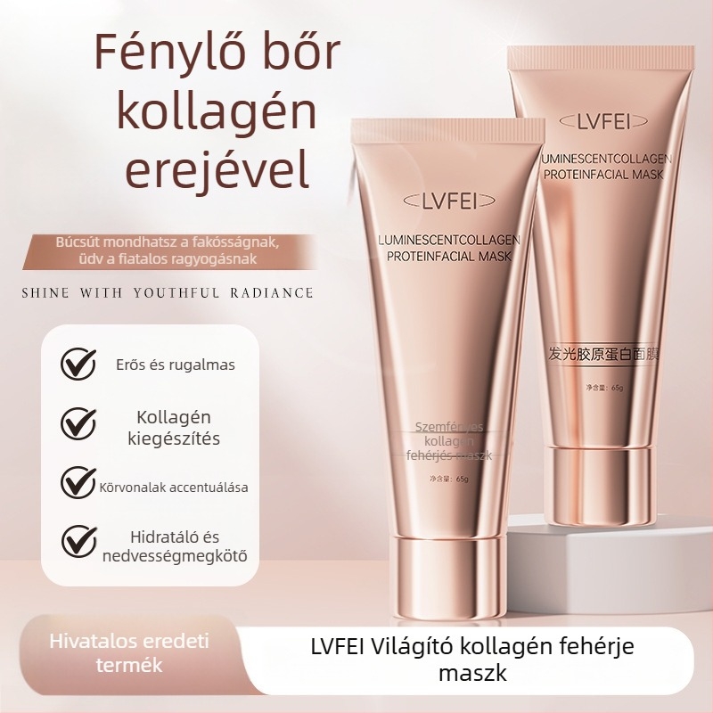 Lvfei Fényes Kollagén Maszk - Krém-gél maszk; Hidratálja és feszesíti a bőrt, Selymes bőrt kölcsönöz; Minden bőrtípus számára; 3 év szavatosság