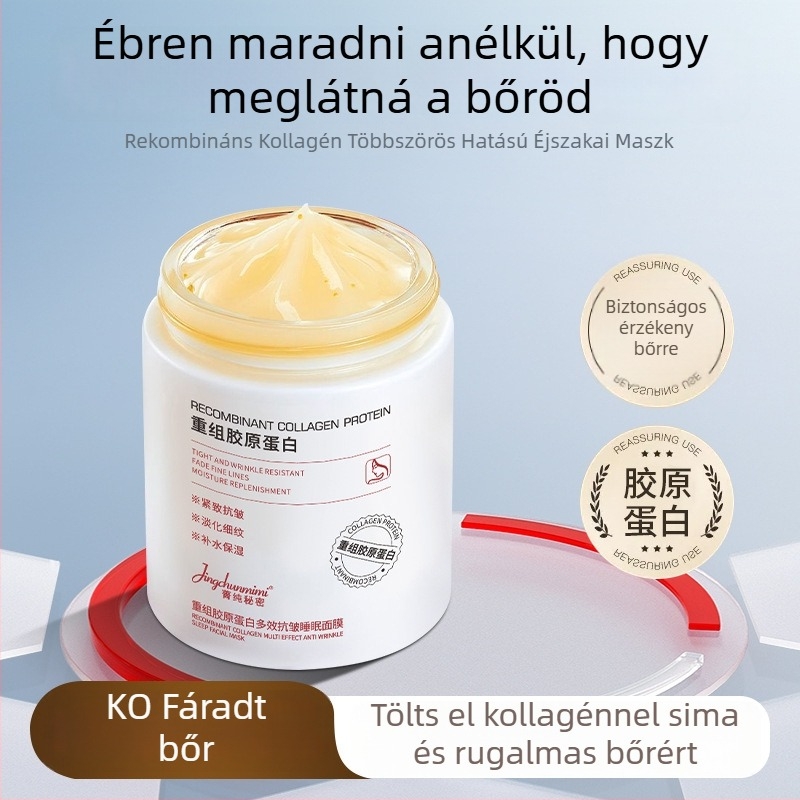 Rekombinált kollagén éjszakai maszk, hidratáló és világosító agyagmaszk, 100 ml, 3 év szavatosság