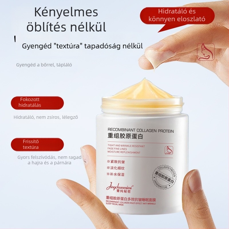 Rekombinált kollagén éjszakai maszk, hidratáló és világosító agyagmaszk, 100 ml, 3 év szavatosság