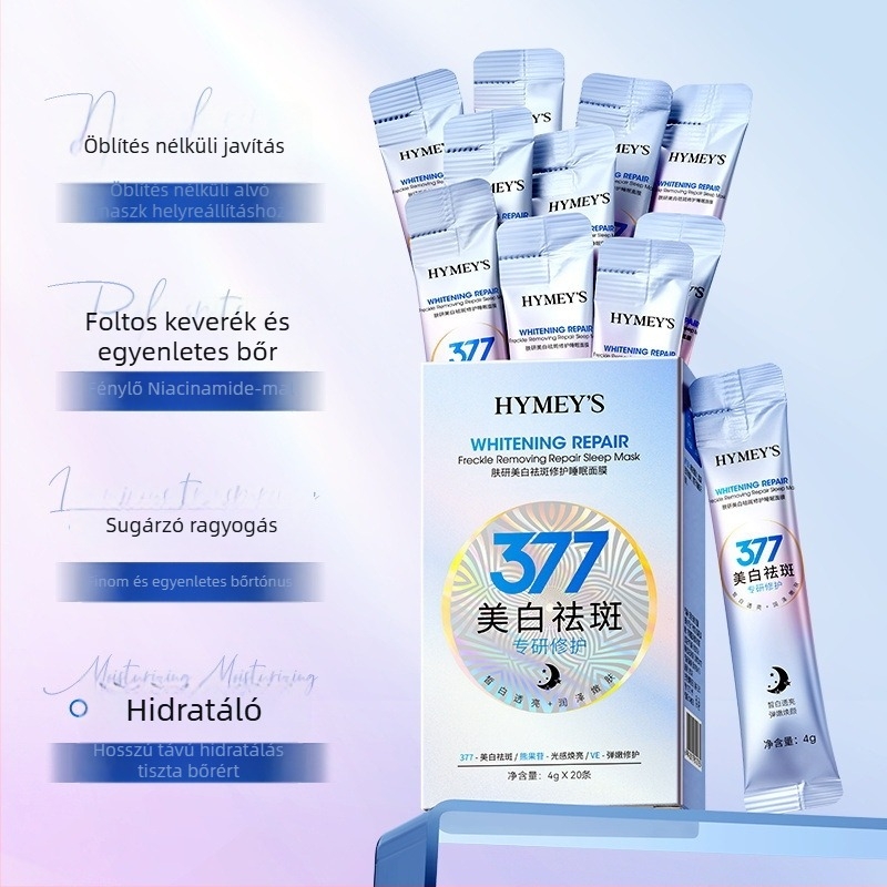 Kiegyensúlyozott bőrtípusú éjszakai fehérítő arcmaszk — krém-gél maszk, 80 ml, hidratálás, szeplő-eltávolítás és helyreállító hatás