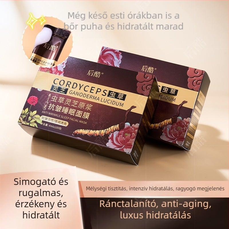 Éjszakai maszk ránctalanító Cordyceps és Ganoderma lucidum kivonatokkal, hidratál és feszesít, 100 darab (3 év szavatosság) Back Cool