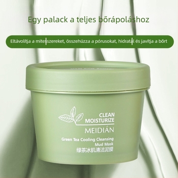 Zöld tea agyagmaszk mélytisztításhoz, zsíros bőr kontrollhoz, pórusösszehúzáshoz és hidratáláshoz, mitesszerek eltávolításával (120 ml)