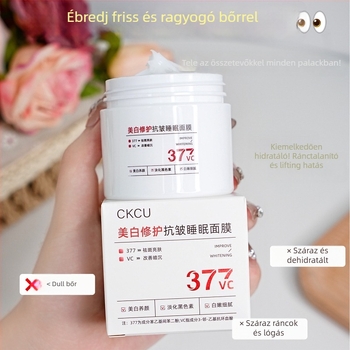 Fehérítő javító anti-wrinkle alvómaszk (krém-gél) — zsírszabályozás, mitesszerek eltávolítása, hidratálás, feszesítés