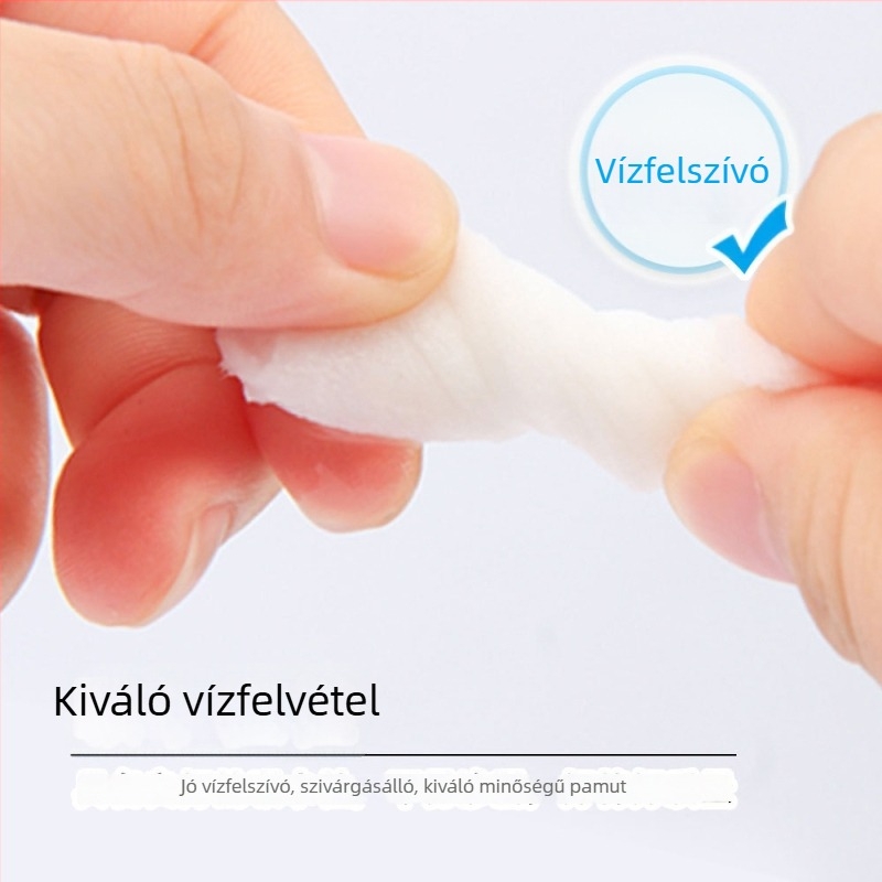 Vastagított vattakorongok sminkeltávolításhoz, tiszta gyapot, 500 darab