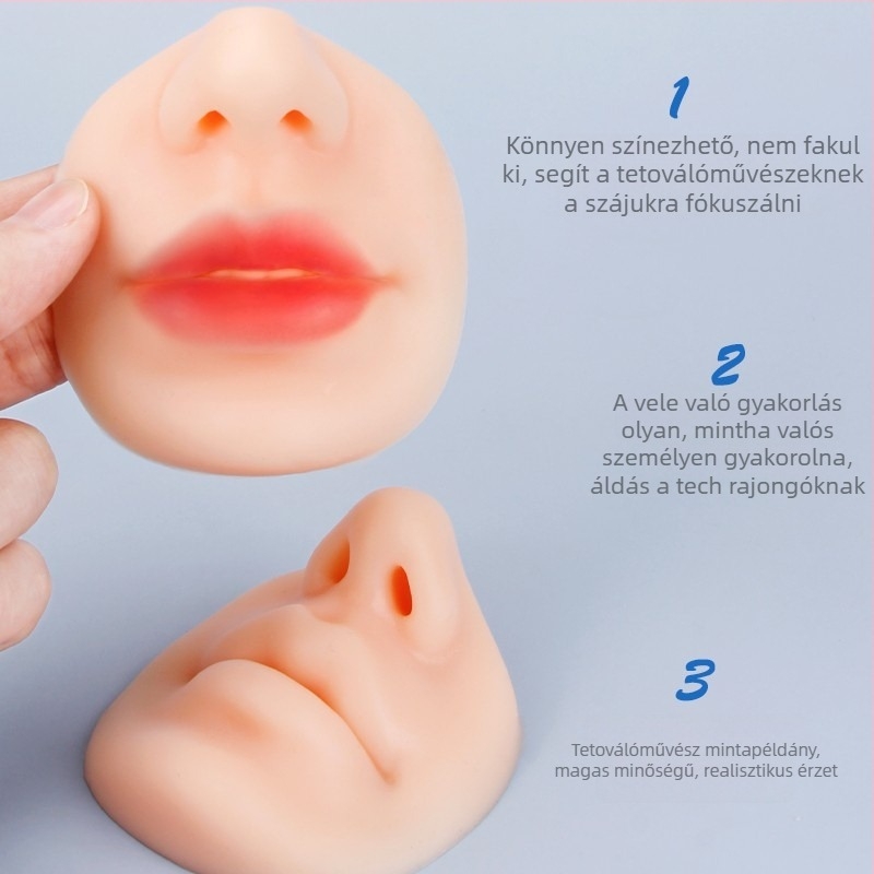 Szilikon 5D száj- és ormodul edzőmodell kezdőknek, gyakorló bőr a száj tetoválásához, 3D élethű ajakmodell