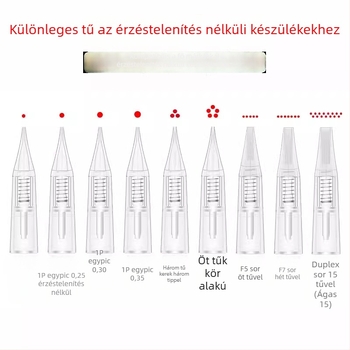 Tetováló tű mikroblading géphez, univerzális kompatibilitás, nettó tömeg 20 g, 100 darab csomagban, licencelhető magáncímke