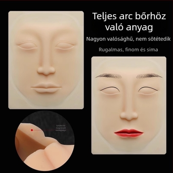 Szemöldök-tetoválás gyakorló bőr, teljes arcú, szilikon imitációs bőrrel a félpermanens képzéshez