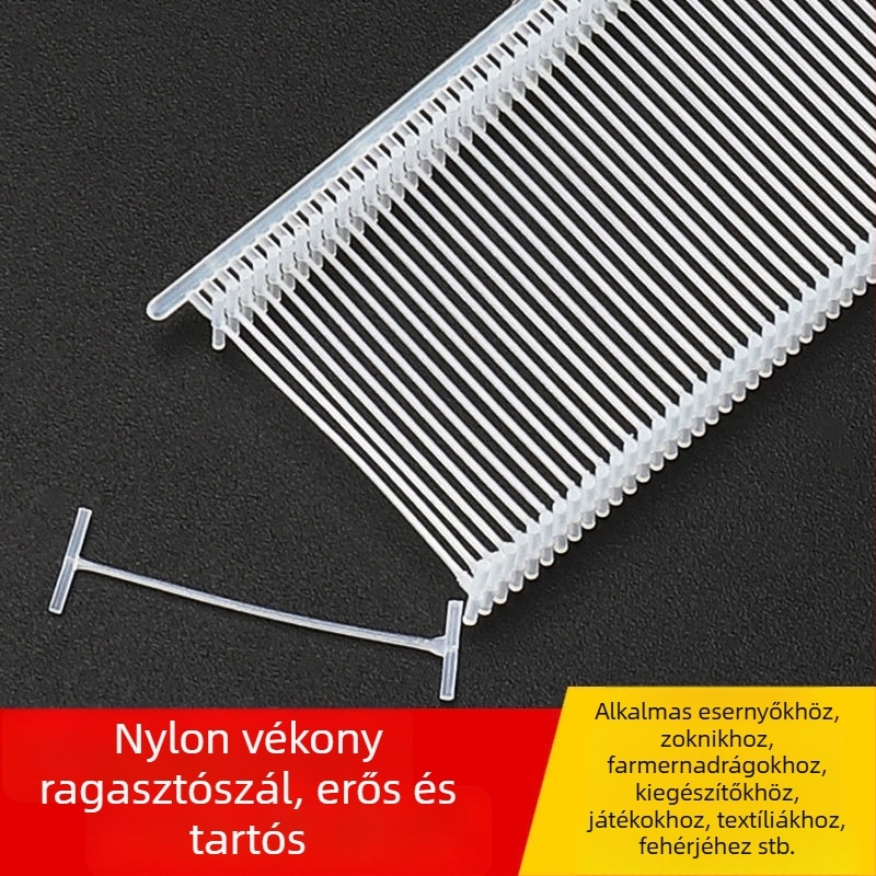 Nylonból készült I- alakú vékony műanyag címketű tű a címkenyomópisztolyhoz, 10 000 darab; Anyag: újrahasznosított PP; Alkalmazás: nadrág, zokni, pulóver, fehérnemű, függöny, ruházat, melltartó hátsó csat