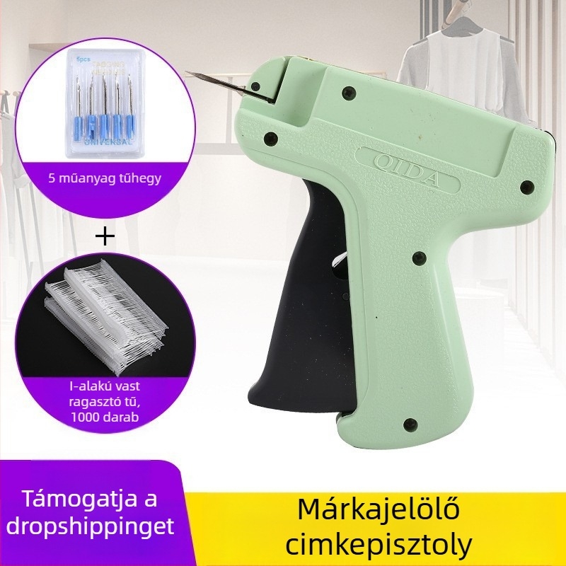 Tag gun, készlet 5 tűvel és 1000 ragasztó tűvel, anyagok: karton/plasztik, alkalmas pulóverekhez, táskákhoz és ruházathoz