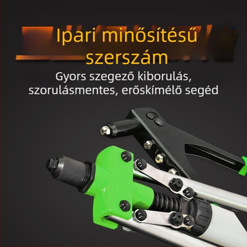 Kézi szegecspisztoly gépipari rögzítésekhez, ipari osztályú titánium ötvözet, fáradtságmegtakarító