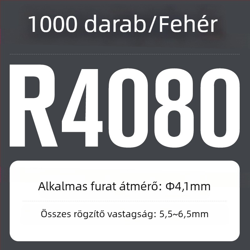 R-típusú nylon dűbe, műanyag bővítő és műanyag csattal; Anyag: Nylon PA-66; Szabvány: Nemzeti Szabvány; Pin típus: Szegecsek