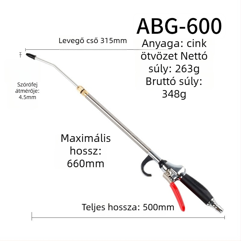 Sanyu AR-10 pneumatikus porfújó pisztoly, magas nyomású por eltávolítás, műanyag-acél dugattyú, 0,15 kg