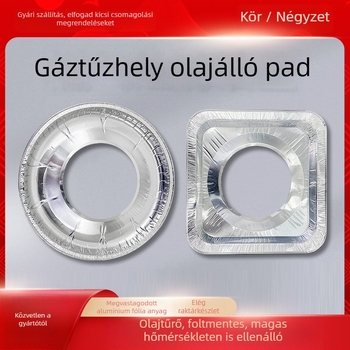 Gáztűzhely olajálló alumíniumfóliás matrac, kör alakú, 50 mikron, tűzhely alátét, Dongsheng
