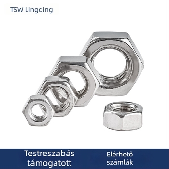 Hatágú anyák készlet dobozban, 405 darab, 304 rozsdamentes acél, DIN 934, A2-70