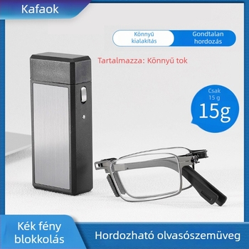 Olvasószemüveg műgyanta lencsékkel, anti-kék fény védelemmel, teljes keretű fém keret, nincs közeli látás-támogatás