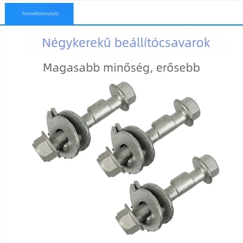 Negyedik kerék pozícionáló ekcentrikus csavarok, osztály 12.9, szénacél, felületi kezelés Dacrotizing, DIN 65438-1993, teljes hossz 80 mm