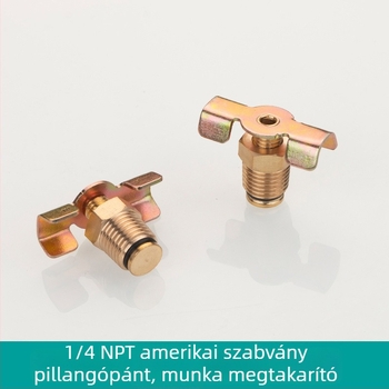 Teljesen rézből készült leeresztő szelep légkompresszorhoz, kézi működtetés, egyirányú áramlás, vízleeresztés