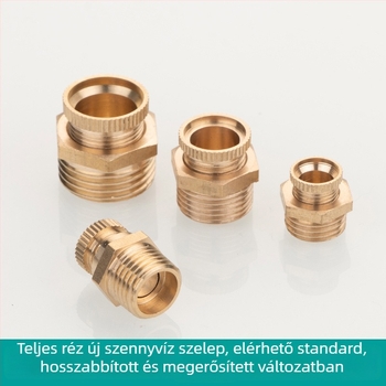 Teljesen rézből készült leeresztő szelep légkompresszorhoz, kézi működtetés, egyirányú áramlás, vízleeresztés