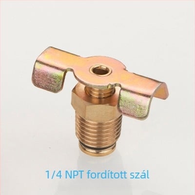 Teljesen rézből készült leeresztő szelep légkompresszorhoz, kézi működtetés, egyirányú áramlás, vízleeresztés