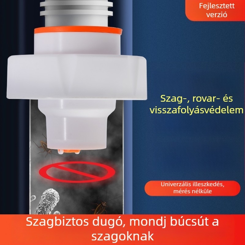 Cső illatmérséklet dugó – tömítő gyűrű padlólefolyóhoz és mosogatóhoz, visszafolyás elleni szelep, ABS, Mi Xiaoxiao