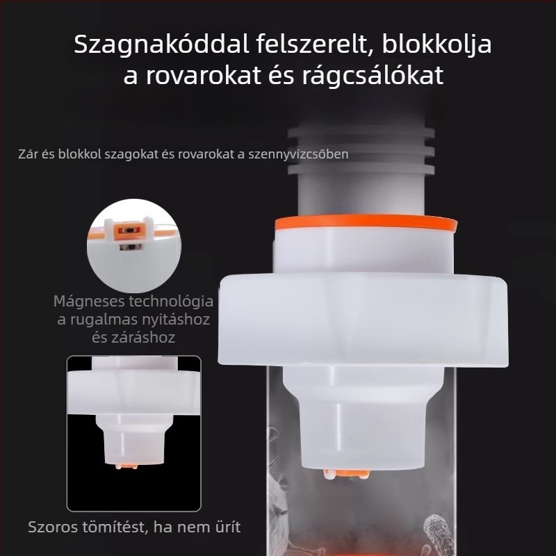 Cső illatmérséklet dugó – tömítő gyűrű padlólefolyóhoz és mosogatóhoz, visszafolyás elleni szelep, ABS, Mi Xiaoxiao