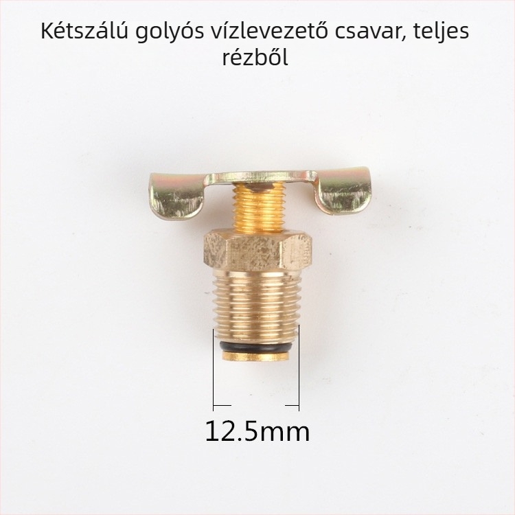 Olajmentes, csendes légkompresszor leeresztő csavaros szelep — réz test, kézi működtetés, egyirányú áramlás, pillangó szelep, gyors kiáramlási szelep