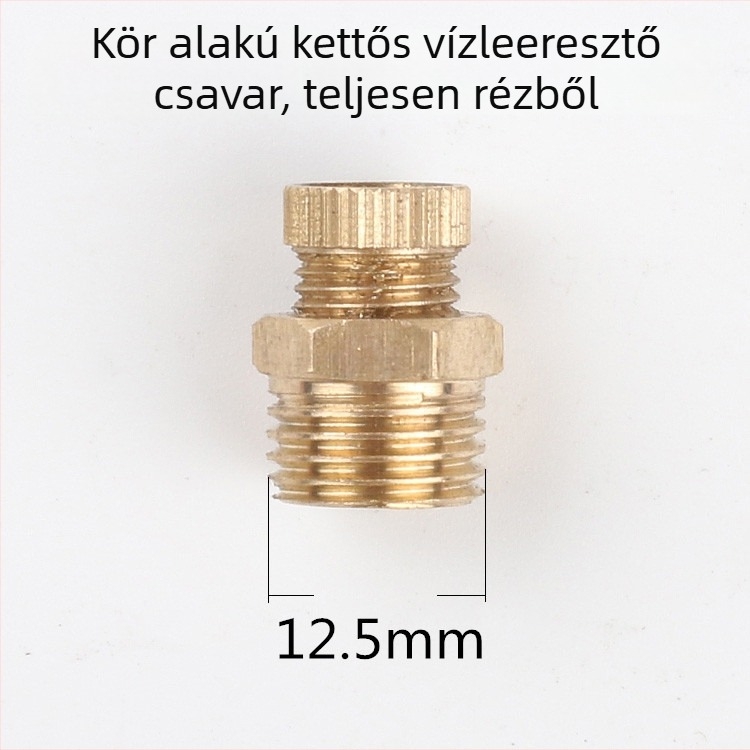 Olajmentes, csendes légkompresszor leeresztő csavaros szelep — réz test, kézi működtetés, egyirányú áramlás, pillangó szelep, gyors kiáramlási szelep