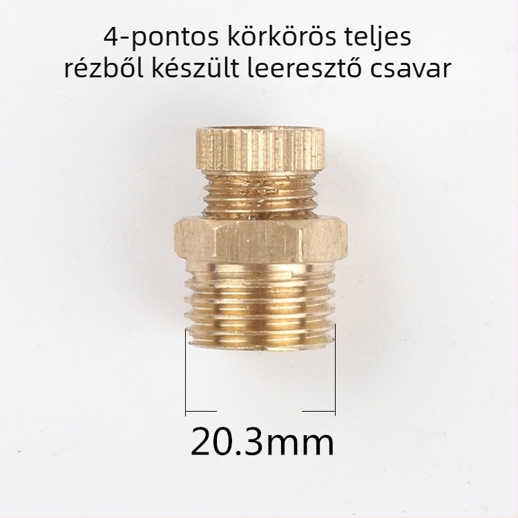 Olajmentes, csendes légkompresszor leeresztő csavaros szelep — réz test, kézi működtetés, egyirányú áramlás, pillangó szelep, gyors kiáramlási szelep