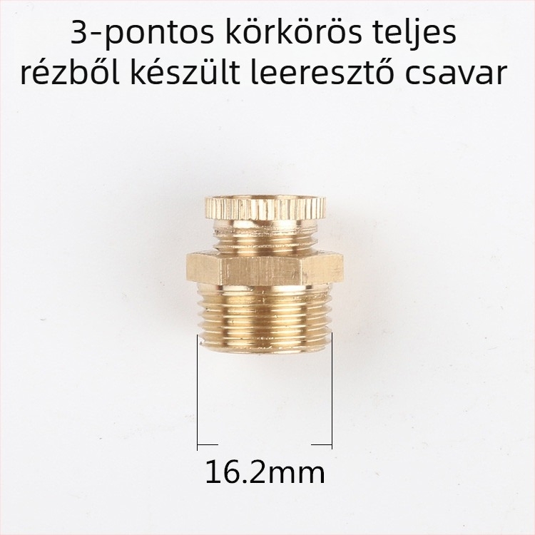 Olajmentes, csendes légkompresszor leeresztő csavaros szelep — réz test, kézi működtetés, egyirányú áramlás, pillangó szelep, gyors kiáramlási szelep