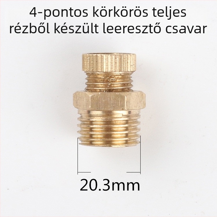 Olajmentes, csendes légkompresszor leeresztő csavaros szelep — réz test, kézi működtetés, egyirányú áramlás, pillangó szelep, gyors kiáramlási szelep