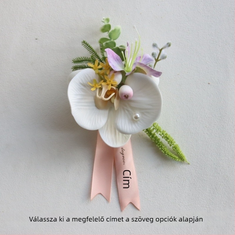 Esküvői csuklókoszorú szatén virágokkal, Calla Lily — ajándék osztálytársnak