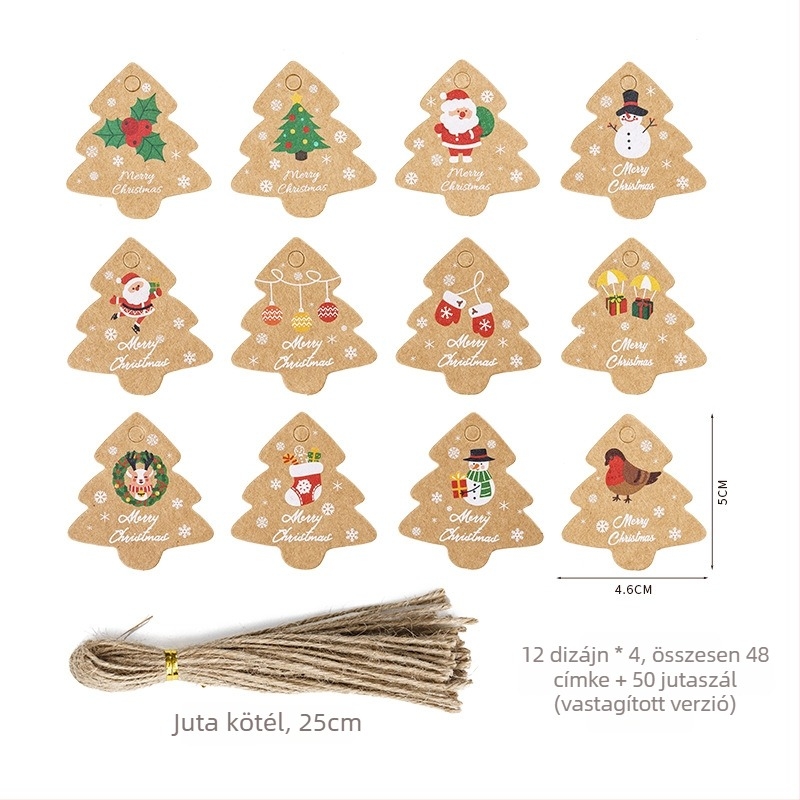Karácsonyi lógó ajándék címke (Anyag: 8461597; Márka: wuyi; UV nyomtatás; IP engedély: Nincs; Ünnep: Karácsony)