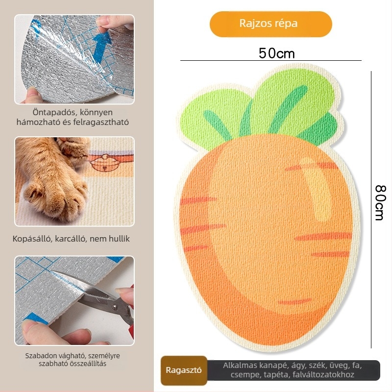 Macska karmolási tábla PVC anyagból, függőleges falra szerelhető, vágható, karikatúra stílus, márka Xinfeng Star