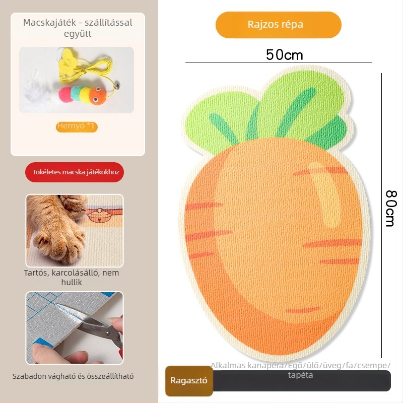 Macska karmolási tábla PVC anyagból, függőleges falra szerelhető, vágható, karikatúra stílus, márka Xinfeng Star