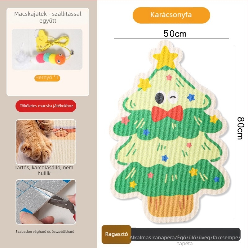 Macska karmolási tábla PVC anyagból, függőleges falra szerelhető, vágható, karikatúra stílus, márka Xinfeng Star