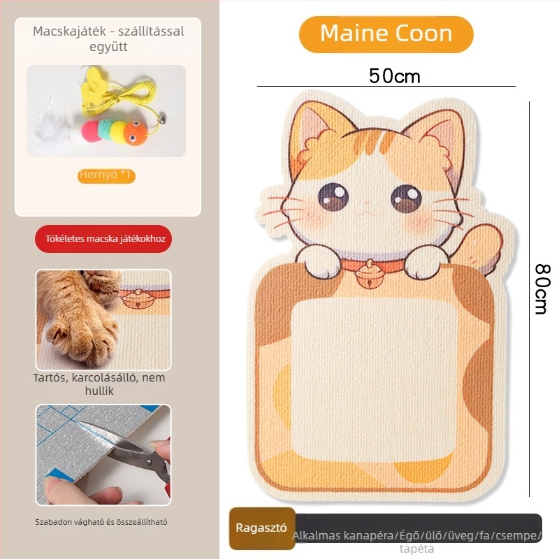 Macska karmolási tábla PVC anyagból, függőleges falra szerelhető, vágható, karikatúra stílus, márka Xinfeng Star