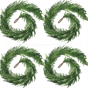 Fenyőágas girland, műanyagból és PE-ből, európai stílusú, karácsonyi dekoráció