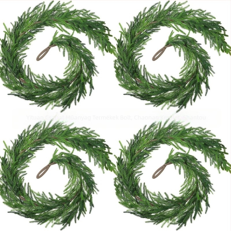 Fenyőágas girland, műanyagból és PE-ből, európai stílusú, karácsonyi dekoráció