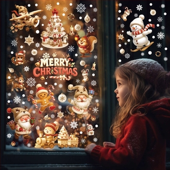 PVC anyagú karácsonyi dekorációs matrica, Xinying márka, karácsonyi stílus, alkalmas karácsonyra