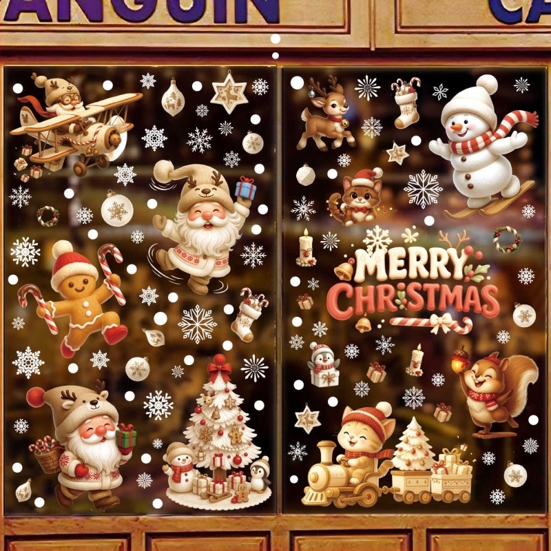 PVC anyagú karácsonyi dekorációs matrica, Xinying márka, karácsonyi stílus, alkalmas karácsonyra