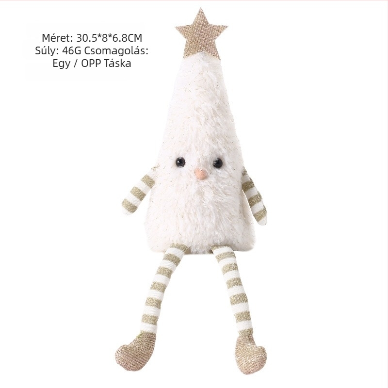 Plüss karácsonyfa baba otthoni dekorációhoz és bulikhoz; Anyag: nem szőtt textil és vászon; Stílus: koreai, rajzfilmszerű, modern minimalizmus; Karácsony