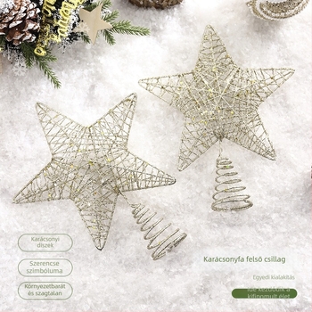 Karácsonyfa csúcscsillag, vasból, félig kézi gyártású, modern minimalista stílus, kategória: karácsonyfa csúcscsillag, alkalmas karácsonyra