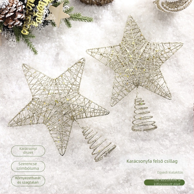 Karácsonyfa csúcscsillag, vasból, félig kézi gyártású, modern minimalista stílus, kategória: karácsonyfa csúcscsillag, alkalmas karácsonyra