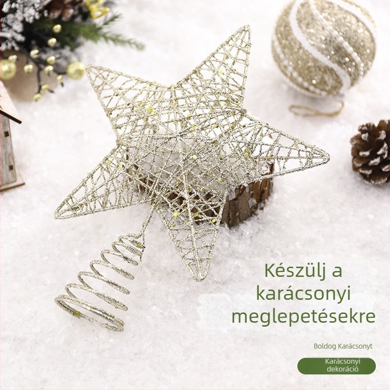 Karácsonyfa csúcscsillag, vasból, félig kézi gyártású, modern minimalista stílus, kategória: karácsonyfa csúcscsillag, alkalmas karácsonyra