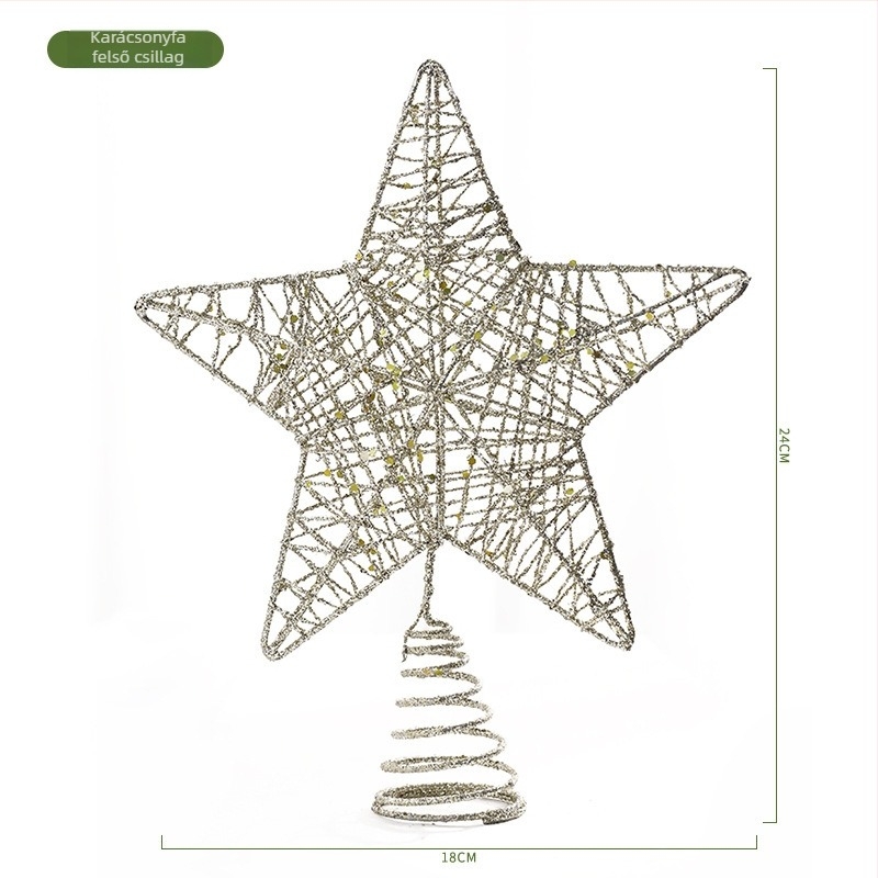 Karácsonyfa csúcscsillag, vasból, félig kézi gyártású, modern minimalista stílus, kategória: karácsonyfa csúcscsillag, alkalmas karácsonyra