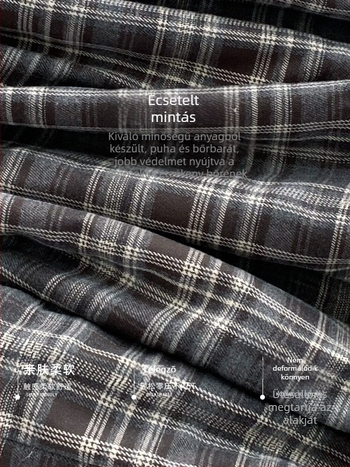 Fiúknak szóló bélelt ing, csíkos minta, Koreai stílus, hosszú ujjú, téli 2025