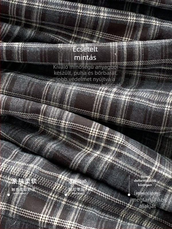 Fiúknak szóló bélelt ing, csíkos minta, Koreai stílus, hosszú ujjú, téli 2025