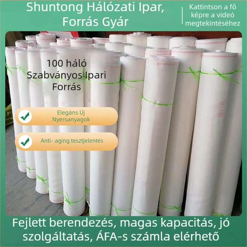 Üvegházi rovarvédő háló, 100-as szemméret, polietilén gyanta, vezeték átmérője 10, élettartam 5 év